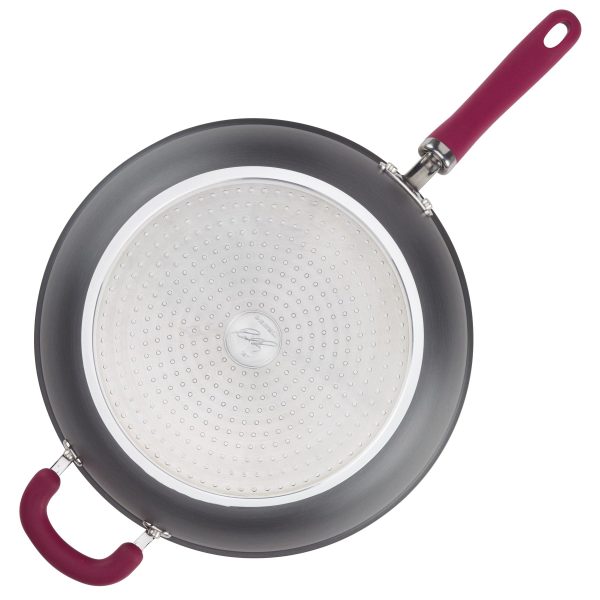12.5-Inch Create Delicious Anodized Nonstick Induction Deep Frying Pan with Helper Handle Online - Image 4