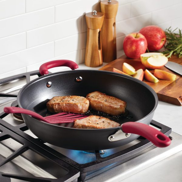 12.5-Inch Create Delicious Anodized Nonstick Induction Deep Frying Pan with Helper Handle Online - Image 5