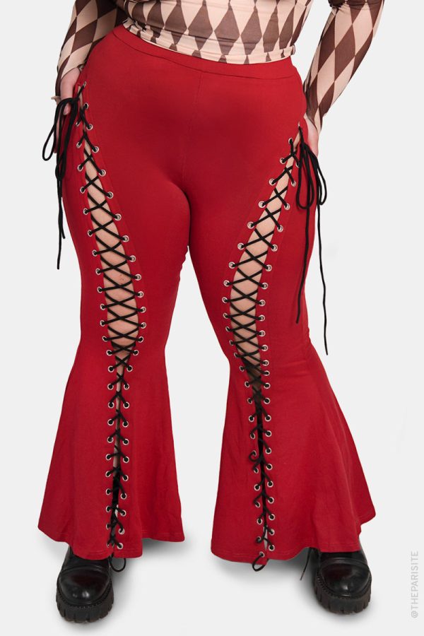 Blood Red Alice Flare Pants Cheap - Image 5